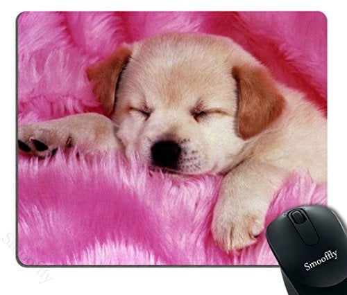 Smooffly Gaming Mouse Pad Pink,Baby Puppies Personality Desings Mouse Pad 9.5X7.9 inches