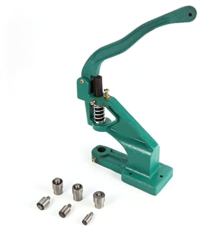 Máquina de ojal de prensa manual, resistente con 3 troqueles (6 mm/10 mm/12 mm) con ojales de mano y herramienta de punzonado