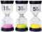 Reloj de Arena 3 Colores Temporizador de Arena 1/3/5 Mins para Niños Juegos de Cocina de Aula de Oficina de Decoración 3 Piezas