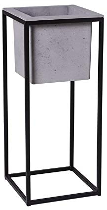 VIVANNO Pflanzkübel Blumenkübel mit Gestell Lucano Grau Schwarz, 70x30x30 cm