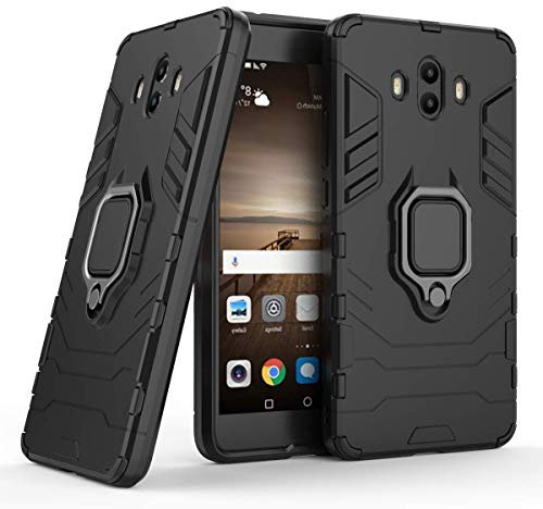 Compatible con Huawei Mate 10 Carcasa, Anillo de Soporte para teléfono de Coche magnético Anillo 360 Funda Protectora para Huawei Mate10 (Negro)