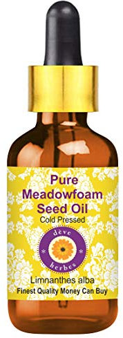 Deve Herbes Pure Meadowfoam Seed Oil (Limnanthes alba) with Glass Dropper Cold Pressed 15ml (0.50 oz)