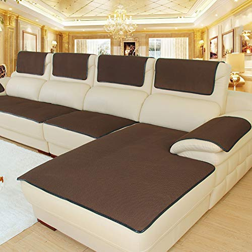 Dick Anti-rutsch Sofa Abdeckung, Multi-Size Sofa Schutz schonbezug, Sofabezüge,Sofa Arm Covers, Sofa Überwürfe Für ledersofa Verkauft in stück -Dunkelbraun 50x150cm(20x59inch)