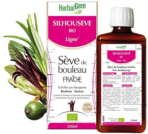 HerbalGem - Silhousève - Minceur & Silhouette - À Base De Sève De Bouleau Fraîche - Enrichi Aux Bourgeons - Certifié Bio - 250 ml