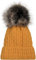 styleBREAKER Unisex warme Strick Bommelmütze mit Flecht Muster und Fleece Futter, Winter Fellbommel Mütze 04024171, Farbe:Curry