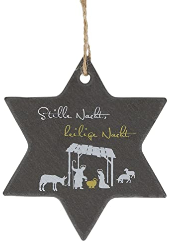 Butzon & Bercker Schiefer-Anhänger Weihnachten Stern Krippe Stille Nacht Heilige Familie