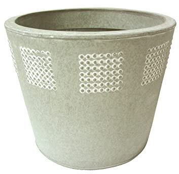 WH WORKING HOUSE MACETERO Maceta CUBREMACETAS Redondo Inclinado Metal Gris Mediano