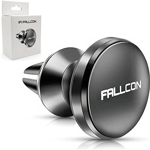 FALLCON F Iman Coche Movil,Soporte Imán Magnetico para Ventilación Teléfono Soporte Universal con Rejillas del Aire para iPhone Samsung Huawei Smartphone (Negro)