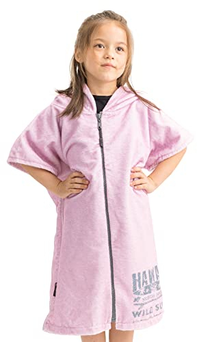 HOMELEVEL Kinder und Baby Frottee Badeponcho - Poncho Handtuch für Strand Schwimmbad - Surfponcho mit Kapuze und Reißverschluss für Mädchen
