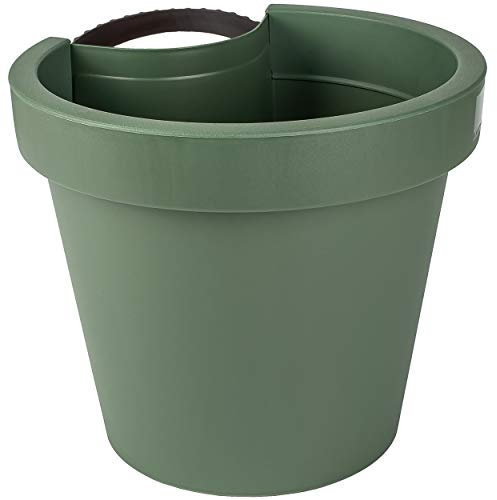 alles-meine.de GmbH Blumentöpfe - Modell & Farbwahl - 5 Stück Rohr & Stangen - Blumenkästen - grün - dunkelgrün Oliv - RUND - 24 cm - Regenrohr/Fallrohr - Pflanzgefäß - Gelän..