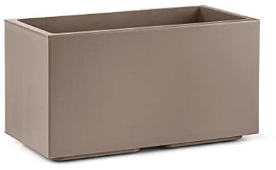 FIORIERA vaso RETTANGOLARE MATHERIA Colore AVANA in plastica CON RUOTE 80CM VECA AMDGarden