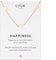LUUK LIFESTYLE 20” Necklace with moon and star pendants and HAPPINESS card, water resistant, filigree and discreet, fashion accessory, modern design, gift idea for girlfriend, nature pattern, gold