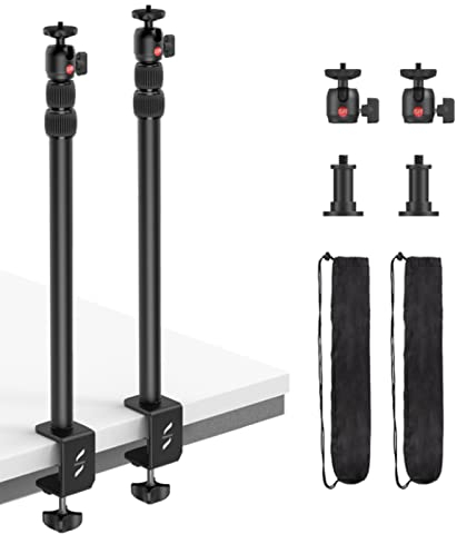 SMALLRIG Kamera Tisch Lichtstativ 2 PCS mit 1/4-20 Kugelkopf, 13-35,4 verstellbares Tablet Halterung, Tischklemme für DSLR, Ringlicht, Live Streaming (2 Stück) - 3883