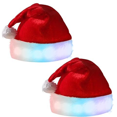 Weihnachtsmütze Led Glitzer Mütze Erwachsene: Weihnachtsmuetze Mit Christmas Licht, Nizirioo Weihnachten Kinder Nikolausmuetze Baby Rot Weihnachts Muetze, for Halloween Deko Herren Und Damen Geschenke