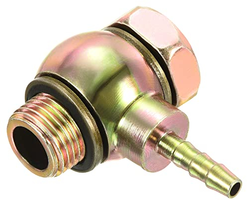 PATIKIL Schlauch Stachel Anschluss Ellenbogen 6mm M16x1.5 Außengewinde Kohlenstoffstahl Rohr Adapter Anschlüsse Ersatz für Luft Wasser Heizöl Goldton