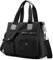 SHIFANQI Tote Bags for Women Stylish Nylon Ladies Shoulder Bag Top Handle Handbag Multi Pockets Work Totes Water Resistant Travel Crossbody Messenger Bag (Black)