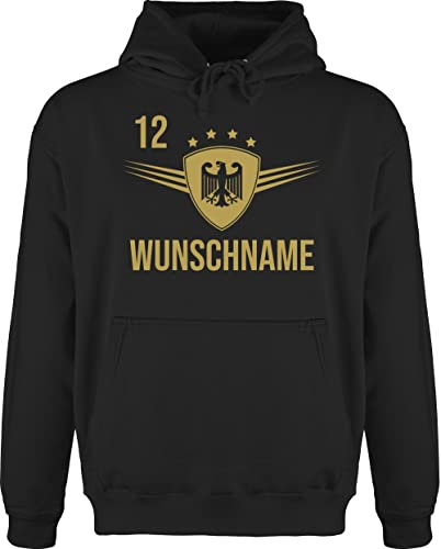 Hoodie Herren Pullover Männer - 2026 Fussball WM Fanartikel - Deutschland mit Namen und Nummer - M - Schwarz - fußball Trikot em 2024 fußball. 12 Name Fussball-wm fußball-Fanartikel