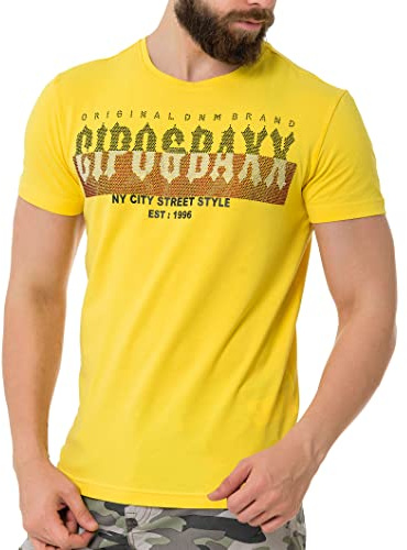 Cipo & Baxx Herren Prägedruck Print T-Shirt Kurzarm CT737