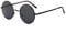 JoXiGo Sunglasses Mens Women Polarised UV400 Protection - Retro Round Classic Metal Frame (Black Black)