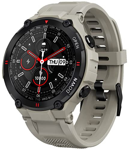 Nuvance - Outdoor Smartwatch K22-45mm - Touch Screen - IP67 Wasserdicht - Herren, Damen und Kinder (Grau)