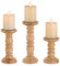 Inweder Bougeoirs en Bois pour Bougies Piliers Lot de 3 Porte-Bougies Vintage Brun Bougeoir en Bois Rustique Chandelier Chic pour Centre de Table de Mariage, Décoration d'Intérieure, Cheminée, Noël