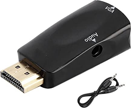 Convertidor de Adaptador HDMI a VGA con Cable Jack de Audio de 3,5 Mm, Adaptador HDMI a VGA, Adaptador de Audio HDMI a HDMI VGA, Adaptador de Audio HDMI a 3,5 Mm, Adaptador HDMI (Negro)