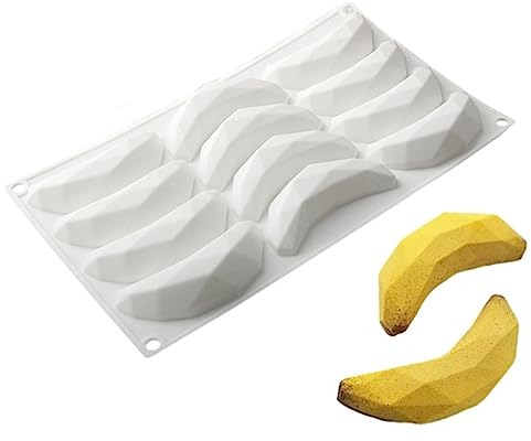 QIUMING Banane Silikon Form Mousse-Kuchenform 3D Backformen DIY Mold silikonform fruch Schokoladenform Muffinform Silikonform Antihaft-Silikonform Für Das BackenSeife Backform Gelee Pudding (B)
