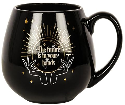 Tech Island Coffee Mug, Color Changing Mug, Black Fortune Teller Tea Cups, Tea Mugs, Prefect Presents for Birthday, Christmas, New Year, Gift Card Packaging