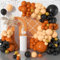 Luftballons Girlande Schwarz Orange, Schwarz Orange Beige Ballons Girlande Set, Schwarz Orange und Aprikose Gold Latex Ballons Partyballons Set für Boho Geburtstag Baby Shower Halloween Party Deko