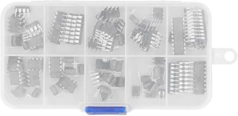 Kit Surtido de 85 Piezas IC Circuito IC Chip NE555, LM324, LM393, UA741, ULN2803, LM358, LM386, NE5532, ULN2003, PC817
