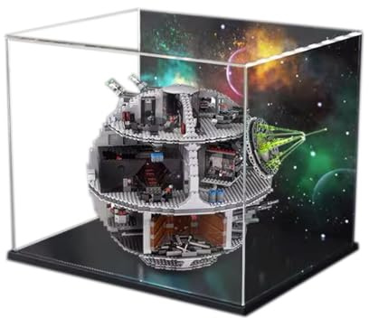 Acryl-Vitrine für Baustein-Modell-Sets Star Wars Todesstern 75159 Raumstation, Vitrine, schützt und dekorieren Modell mit staubdichter Aufbewahrung (Hintergrund A)