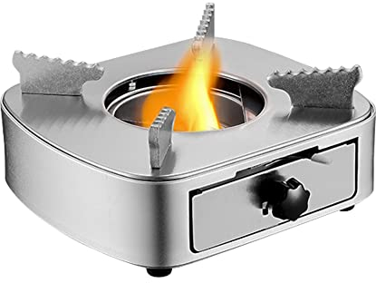 Tidyard Réchaud à alcool de camping - En acier inoxydable - Puissance de feu réglable - Brûleur coupe-vent - Style tiroir - Brûleur à alcool portable pour barbecue, ragoût, camping, barbecue