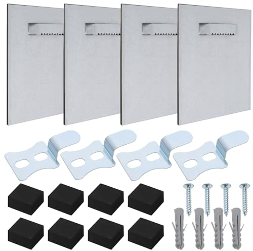 LT Easiyl Juego de 4 juegos de ganchos para colgar en la pared, marco de fotos de cristal, soporte para colgar piezas de yeso y paredes sólidas, 10 x 10 cm