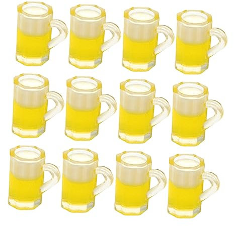 Cabilock 20 Pièces Chope De Bière De Simulation Fausses Tasses à Bière Verres à Bière Oktoberfest Verre a Eau Tasses Miniatures Mini-boissons Jeu De Nourriture Résine Fausse Chope De Bière
