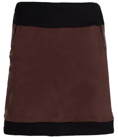 Vishes - Alternative Bekleidung - Thermorock Warmer Damen Winterrock kurz Minirock aus ECO-Fleece braun-schwarz 46