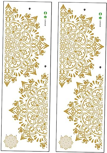 2 Pz Adesivi Murali Mandala Dorati in Pvc Per Decorazione Casa, Adesivi Da Parete Per Camera Da Letto E Soggiorno, 30X90Cm