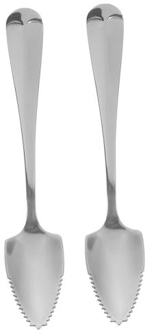 OUNONA 6 pezzi di pala seghettata per espresso, cucchiaino da gelato, cucchiaio seghettato, cucchiaio da dessert kiwi sawx, cucchiaio da frutta con taglio ondulato, mini pompelmo , porzionatore