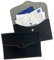 pubblimania Porte-Documents de Voiture avec Fermeture à Bouton (Noir/Coutures colorées)