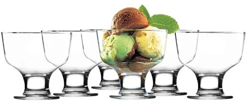 Glasmark KROSNO 1992 Coppette Gelato Coppe Dessert 270 ml Vetro Robusto Lavabile In Lavastoviglie Lucido Trasparente