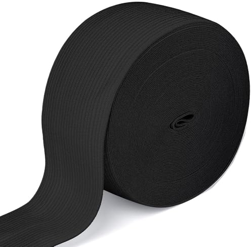10 Meter Gummiband Schwarz 60 mm Breit Gummibänder Nähen dick Hosengummi Elastische Band gummizug Gummilitze stoffband zum Nähen sewing elastic band für DIY Handwerk, Kleidung (10 M-6 cm Schwarzer)