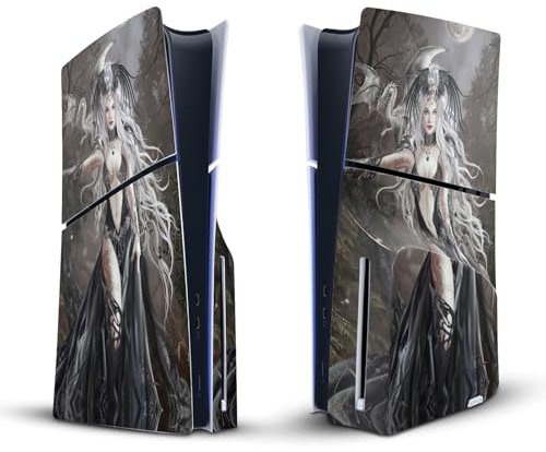 Head Case Designs Offizielle Nene Thomas Schädel Königin des Havoc Drachen Gotisch Vinyl Haut Gaming Aufkleber kompatibel mit Sony PlayStation 5 PS5 Slim Disc Edition Console