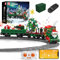 Mould King 12039 Festlicher Weihnachtszug Ferngesteuert Weihnachten Bausteine Bausatz, 922 Teile Elektrischer Weihnachtszug mit Schienen Mit Lautsprecher Klemmbausteine Bausatz