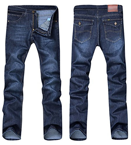 Jean pour homme - Coupe droite - Denim classique - Élégant et décontracté - Résistant aux plis 2024 - Bleu - Taille 30