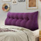 Dreieckiges Keil-Kopfteil mit abnehmbarem Bezug, Nackenrolle für Bett, Tagesbett, Kopfteil, Kissen-Set, Lila, 100 x 50 x 20 cm