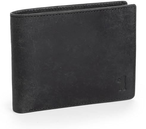 Berliner Bags Vintage Geldbörse Peter, Portmonee aus Leder, Geldbeutel mit TÜV-geprüftem RFID-Schutz, für Herren – Dunkelgrau