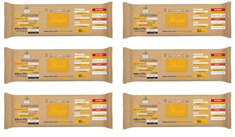 Sleepy Easy Clean Bio Oberflächen und Boden Reinigungstücher 2 in 1 (Gelb) mit Nelke & Zimt - 6 Packung x 50 Tücher