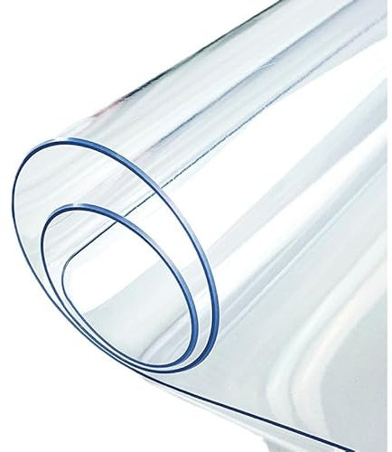 KRODEAIR Cubiertas de Mesa Transparentes, Protector de Mesa de Vidrio Suave, tapete de Mesa de plástico Resistente al Calor, para el Comedor del hogar, 90x180CM,1.5mm