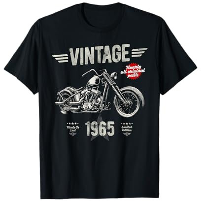 Vintage Classic Born 1965 60th Birthday Retro Motorbike T-Shirt