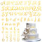HJZHII 64 Stück Tortendeko Buchstaben, Acryl Spiegelbuchstaben Buchstaben für Torte Zahlen 0-9 und A-Z Großbuchstaben Kleinbuchstaben Set Kuchenbuchstaben für Geburtstag Hochzeits Party(Gold)