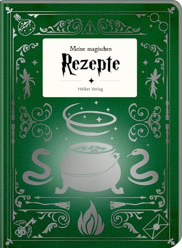 Meine magischen Rezepte - Zauberschüler Grün: Einschreibbuch: Rezept-Einschreibheft für Potter-Fans; liniert, Folienschnitt und individuelles Inhaltsverzeichnis